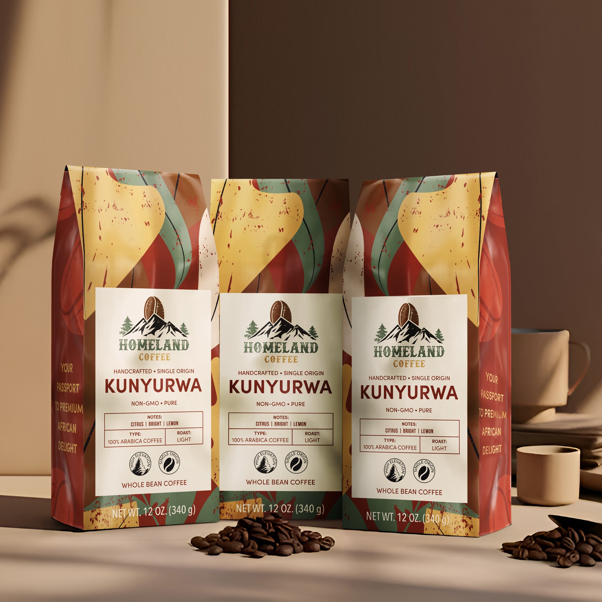 KUNYURWA Light Roast Whole Bean Coffee