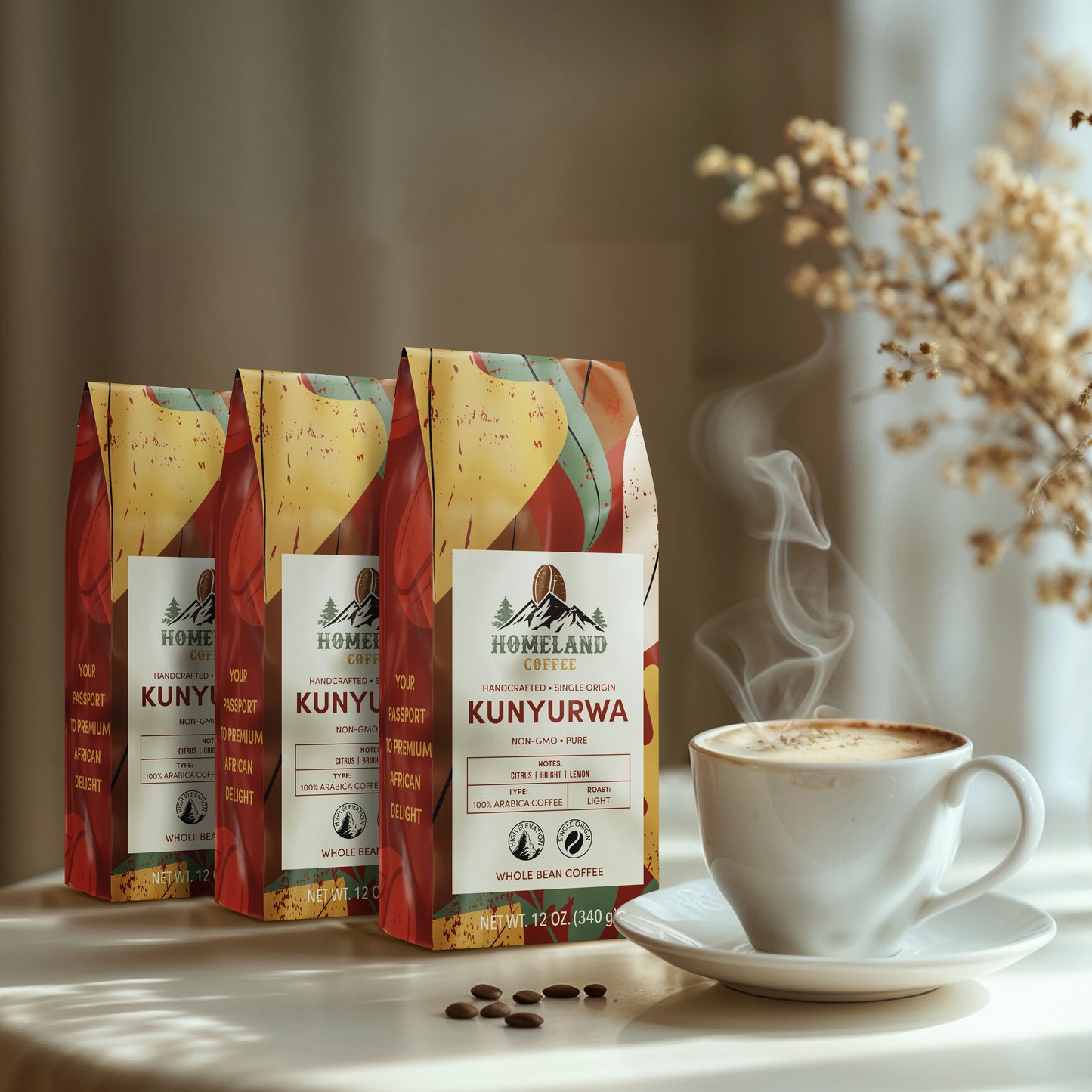 KUNYURWA Light Roast Whole Bean Coffee