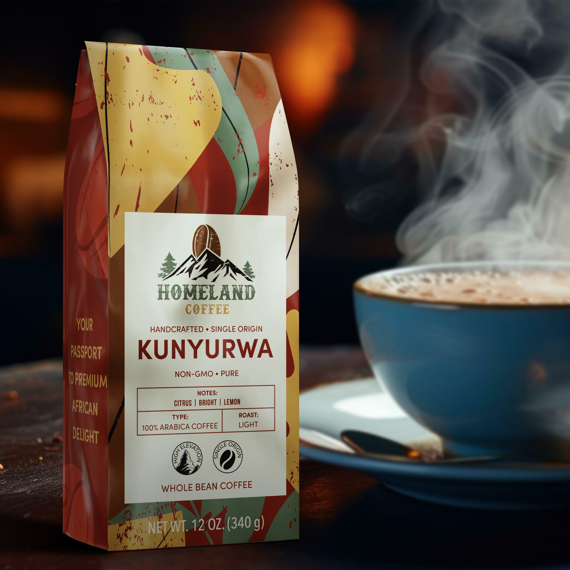 KUNYURWA Light Roast Whole Bean Coffee