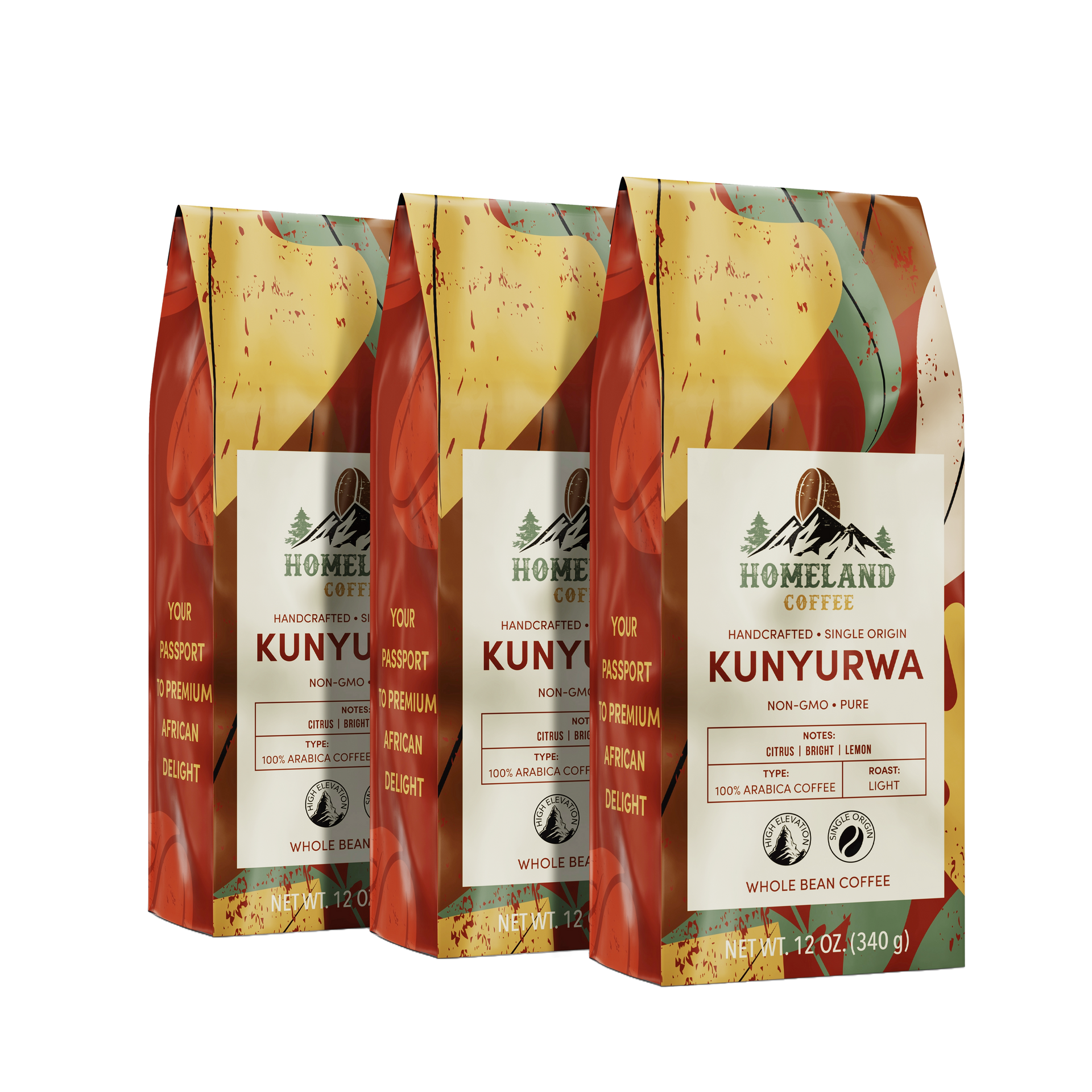 KUNYURWA Light Roast Whole Bean Coffee